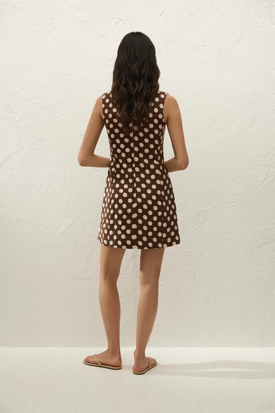 Fa3542 Chocolate Dot Mini Dress