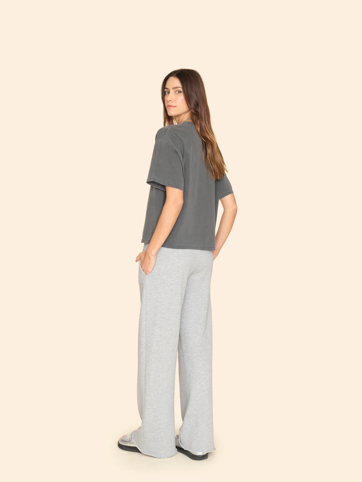 Xix8wfh002 Heather Grey Wide Leg Pant