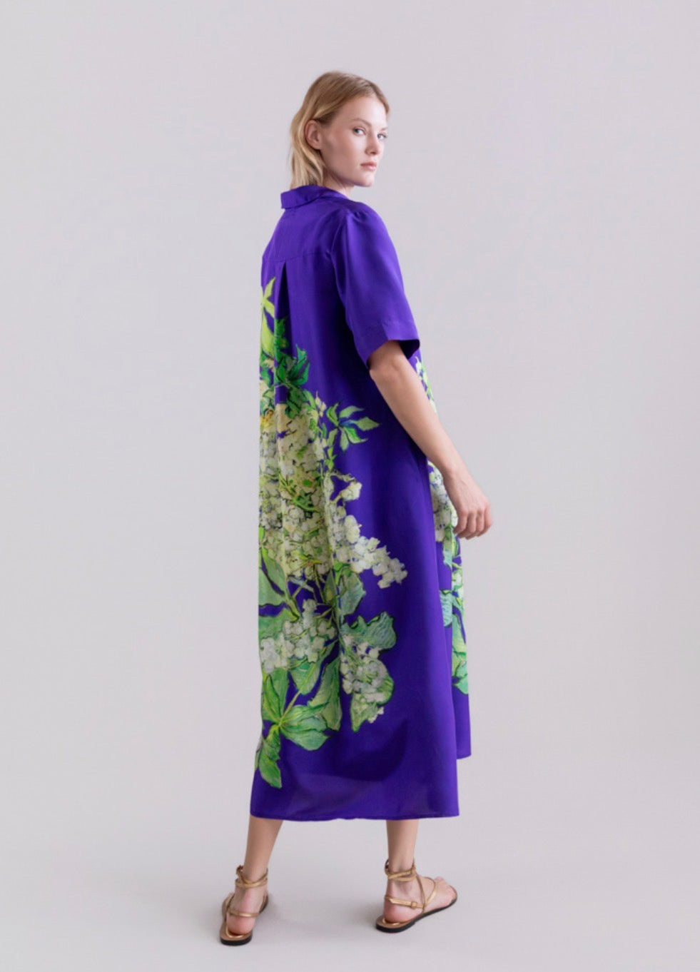 Ps2696 Purple Silk Caftan