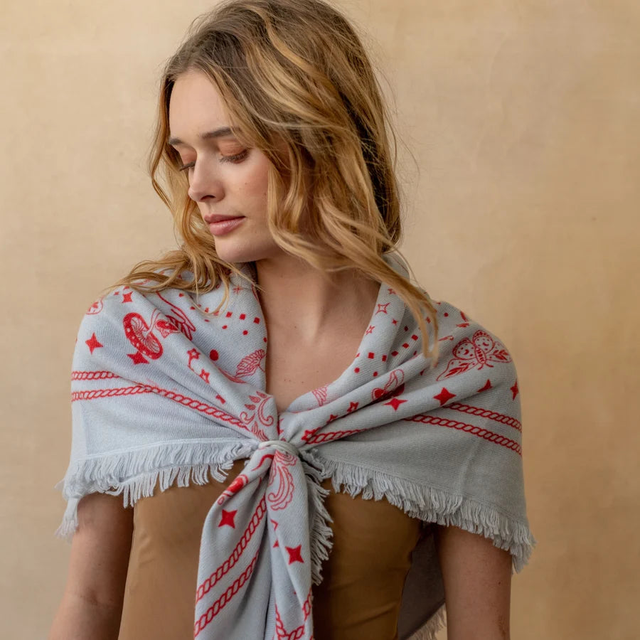 Fr2000 - Bandana Wrap - Azure/Poppy