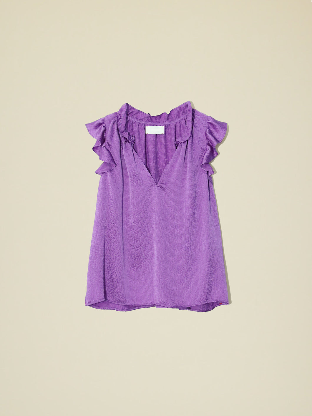 Xix365453 Purple Flutter Sleeve Top