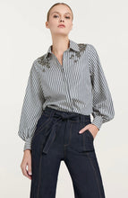 Load image into Gallery viewer, Cizw1593 Crystal Ivy Pinstripe Top

