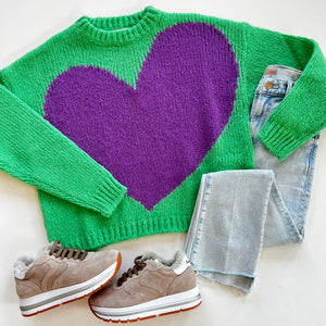 Esegeria Kelly Green Heart Sweater