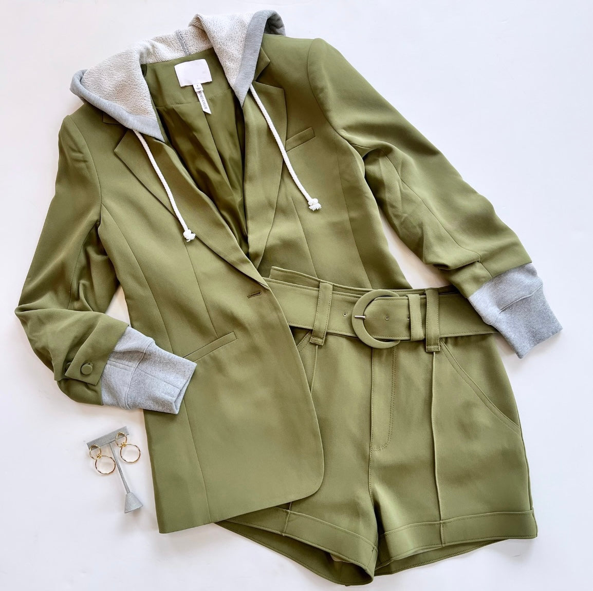 Cialdi Cinq A Sept Aldi Olive Green Belted Short