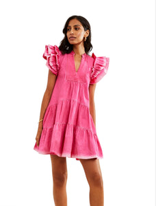 Lo6017 Pink Denim Dress