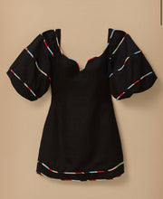 Load image into Gallery viewer, Fa318977 Black Stripes Mini Dress

