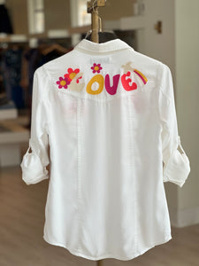 Bi4047 Peace & Love Shirt - White