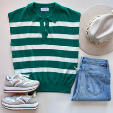 Load image into Gallery viewer, Kg428 Green Stripe Sweater

