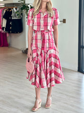 Load image into Gallery viewer, Neprairie Pink Plaid Midi Skirt
