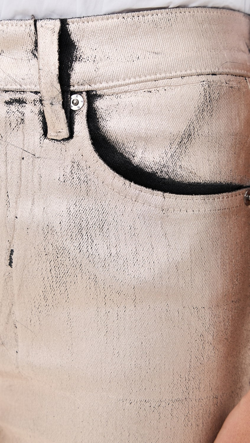 Fr3001498 Reboot Crop Jean - Champagne Coated