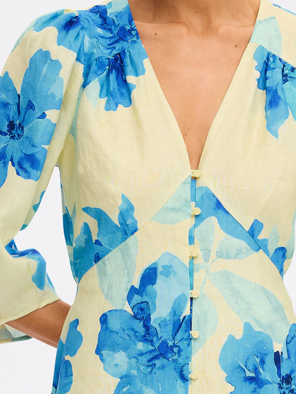 Ki297 Blue Floral Maxi Dress