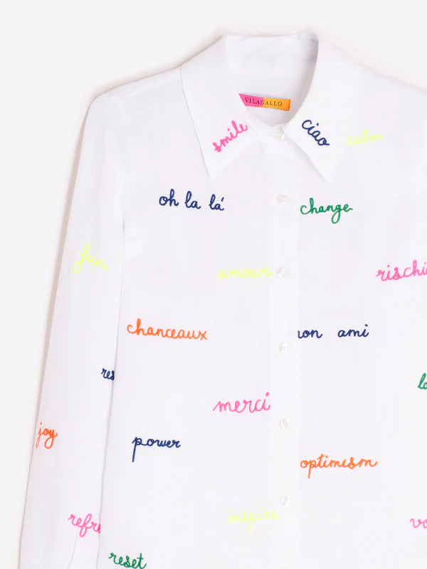 Vi6s251 Merci Button Down - White