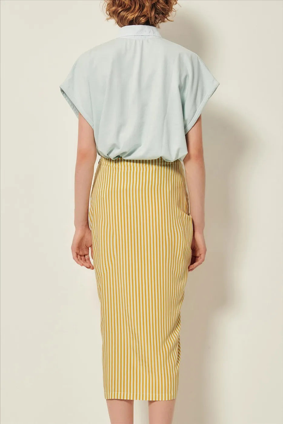 Se6001 Stripe Midi Skirt