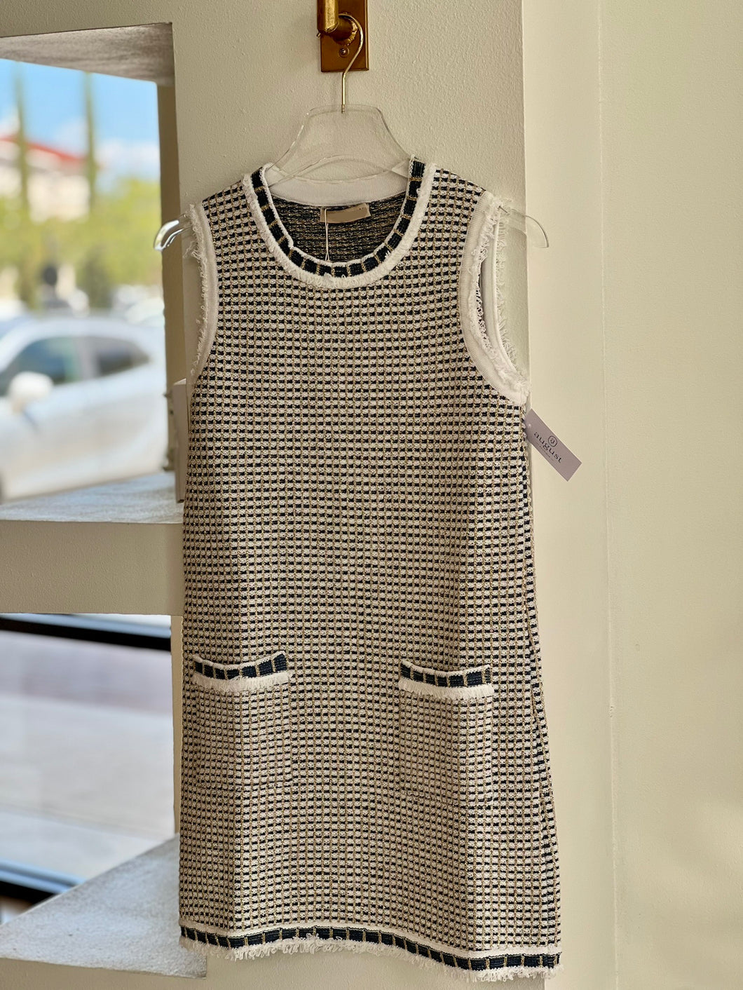 Pa4314 Denim Tweed Dress