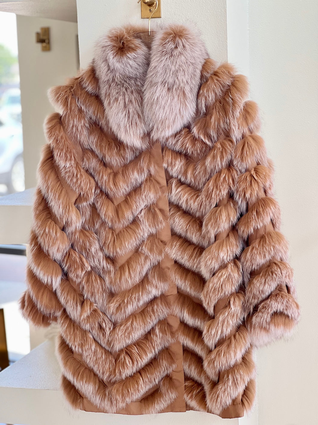 Di3040 Camel Mix Fur Travel Coat