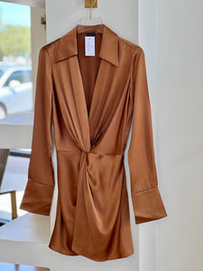 Di2395 Twist Silk Dress - Copper