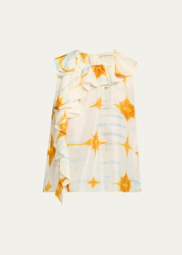 Ul0248 Ulla Johnson Dawn Silk Ruffle Blouse