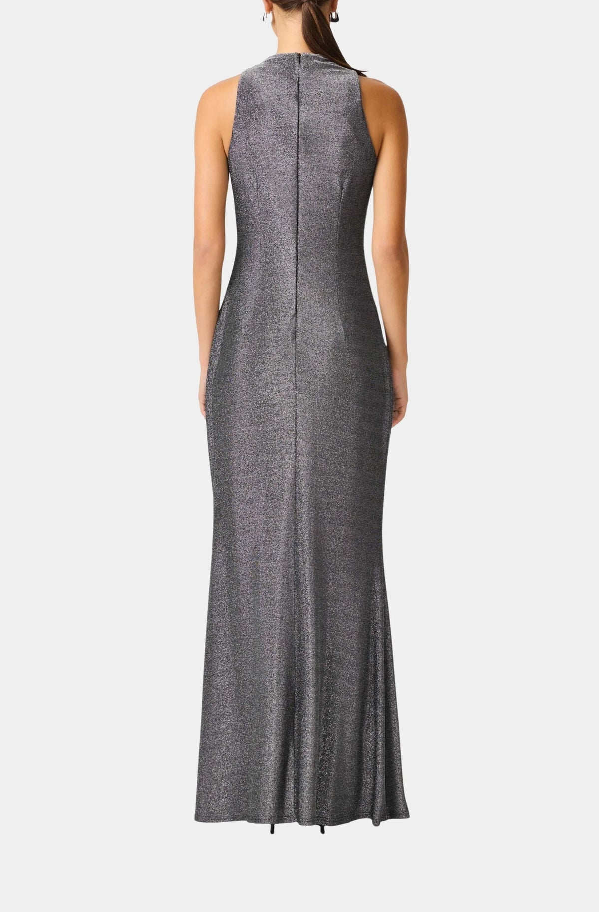 El2631 Silver Sleeveless Gown