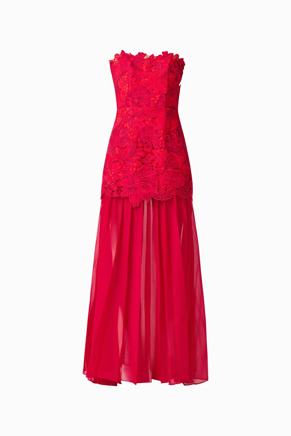 El2617 Red Lace Gown