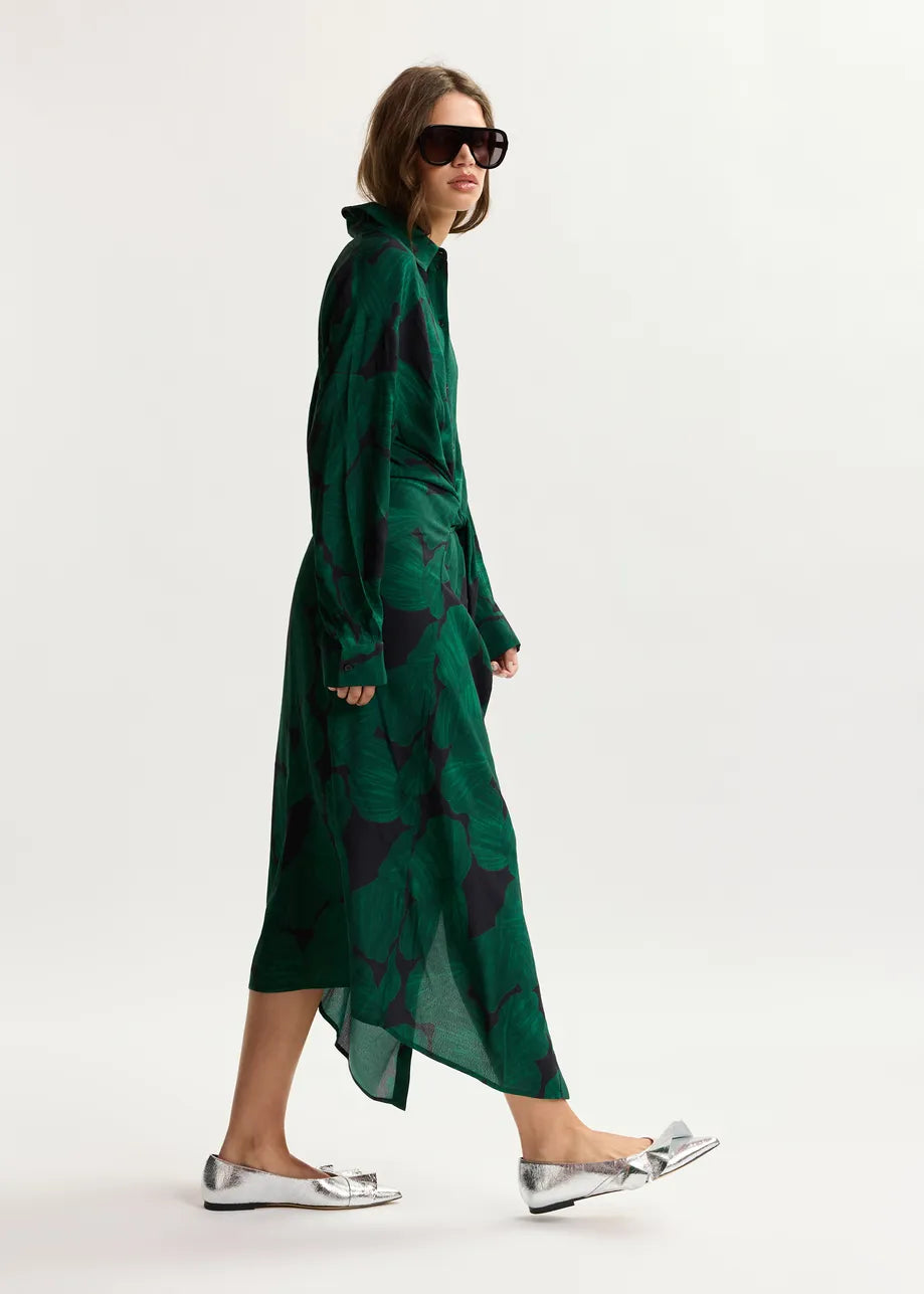 Eskamila Tropical Tied Waist Dress