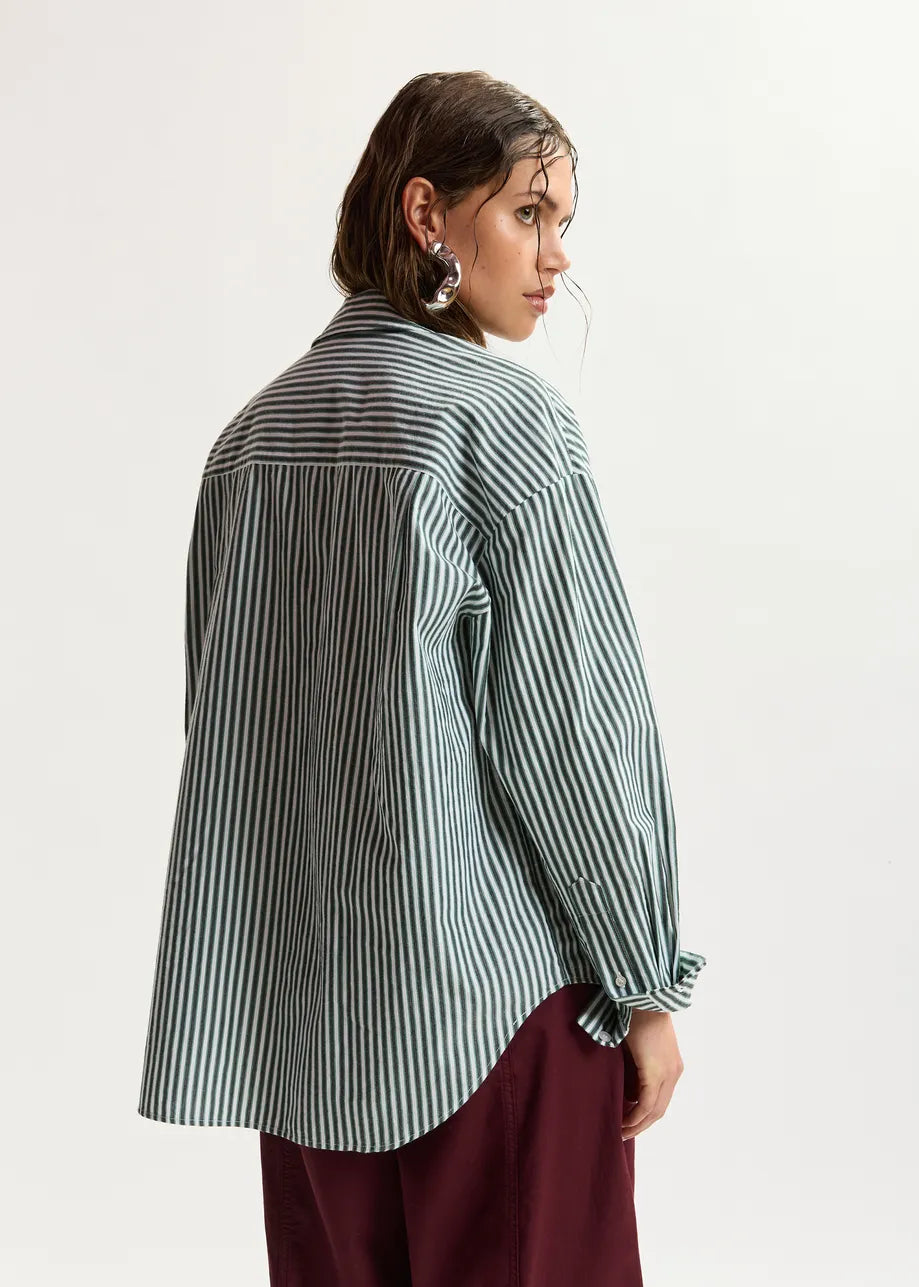 Eskasper Sequin Palm Striped Shirt