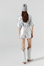 Load image into Gallery viewer, La1325 Silver Linen Shorts
