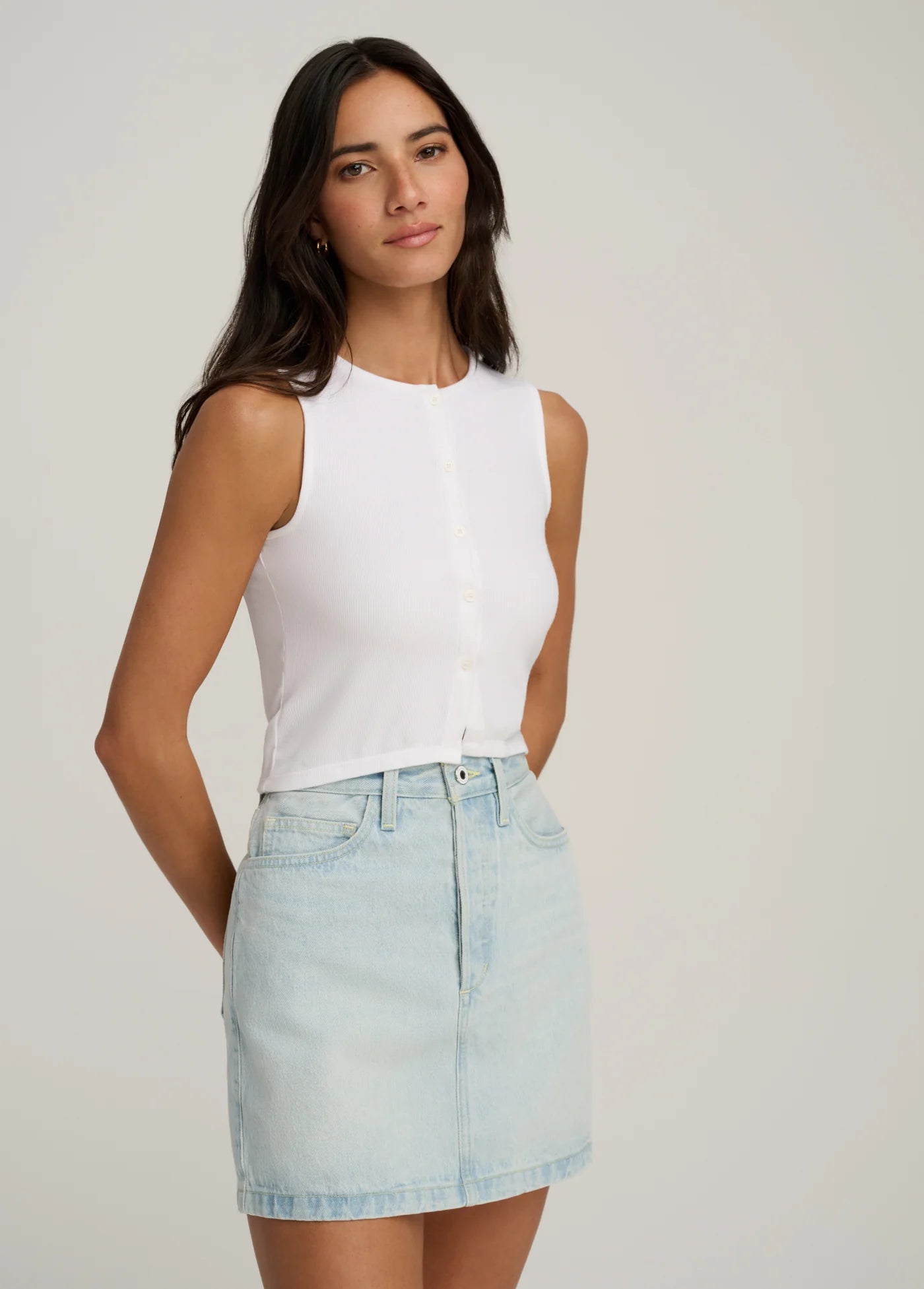 Fa2005 Light Wash Denim Skirt