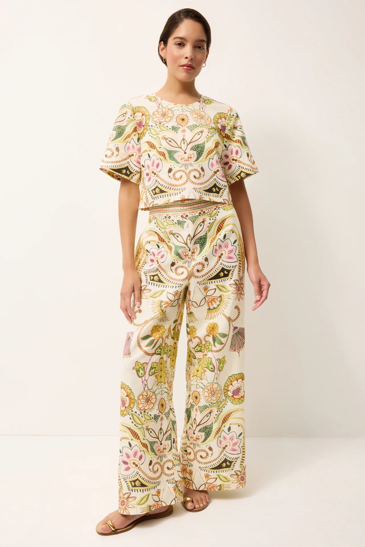 Ma208 Floral Print Crop Top