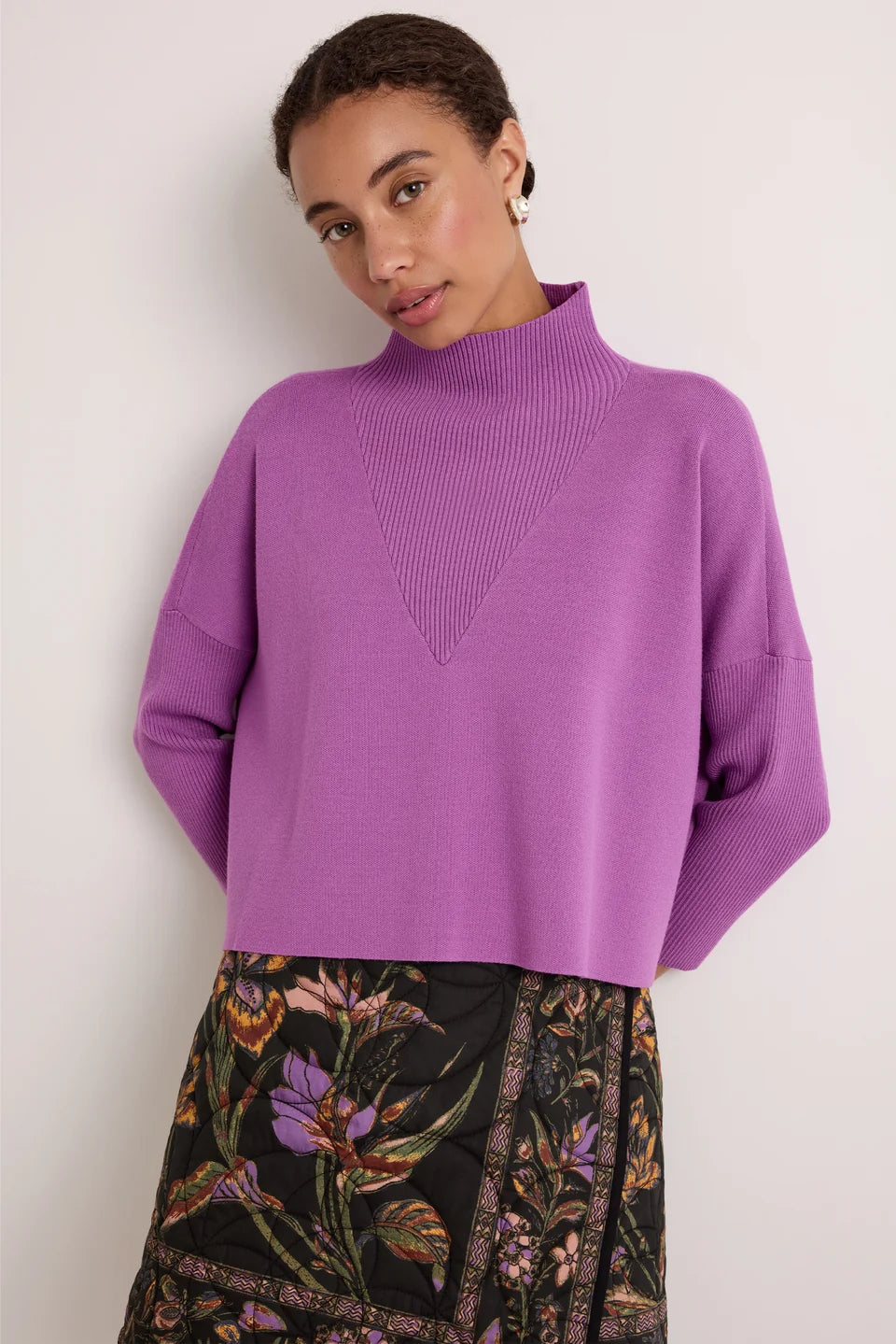 Ma423 Lilac Popover Sweater