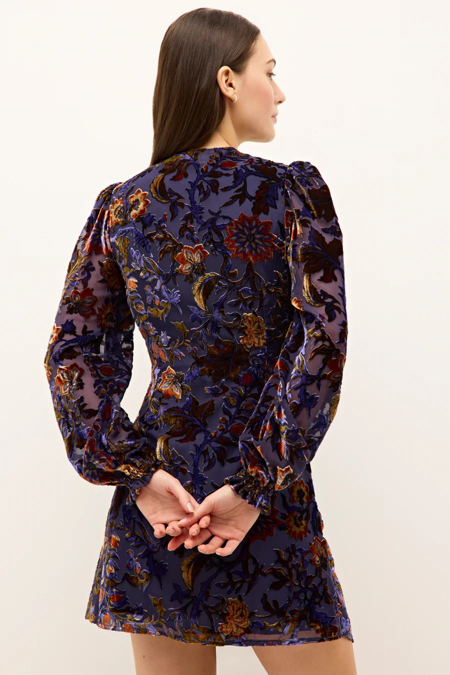 Ma2u18 Velvet Floral Dress