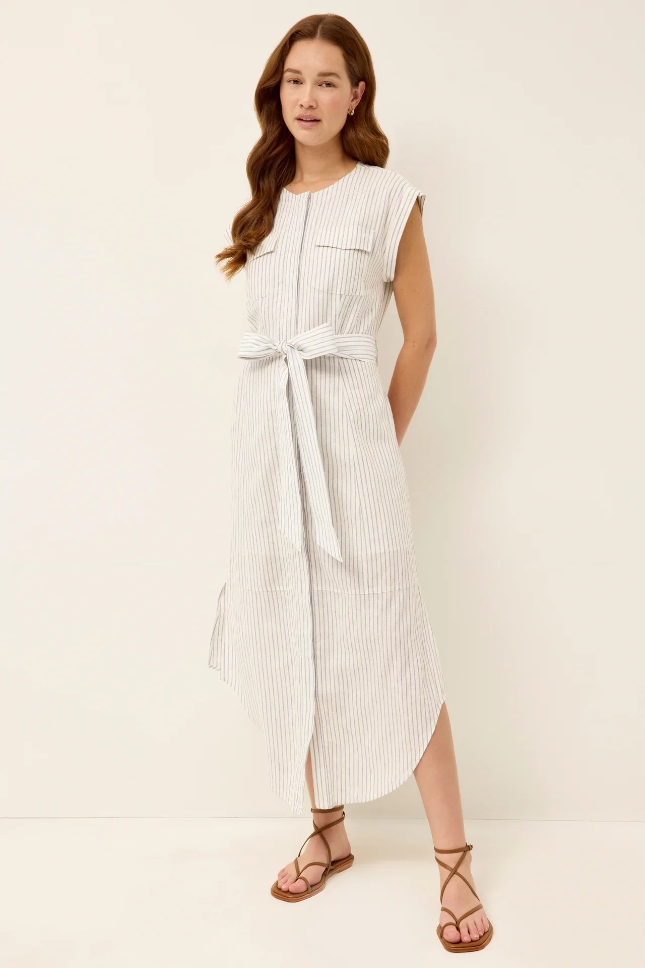 Ma2j26 Striped Tailored Midi Dress