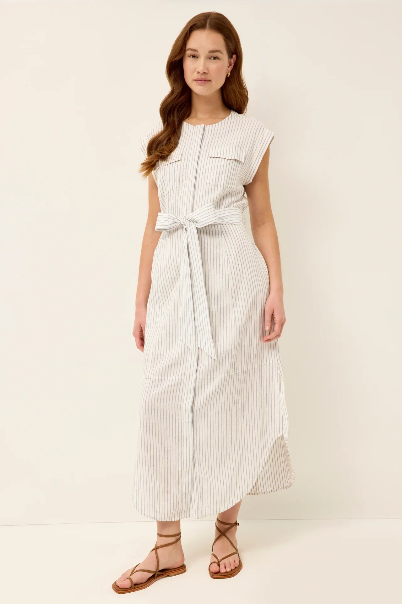 Ma2j26 Striped Tailored Midi Dress