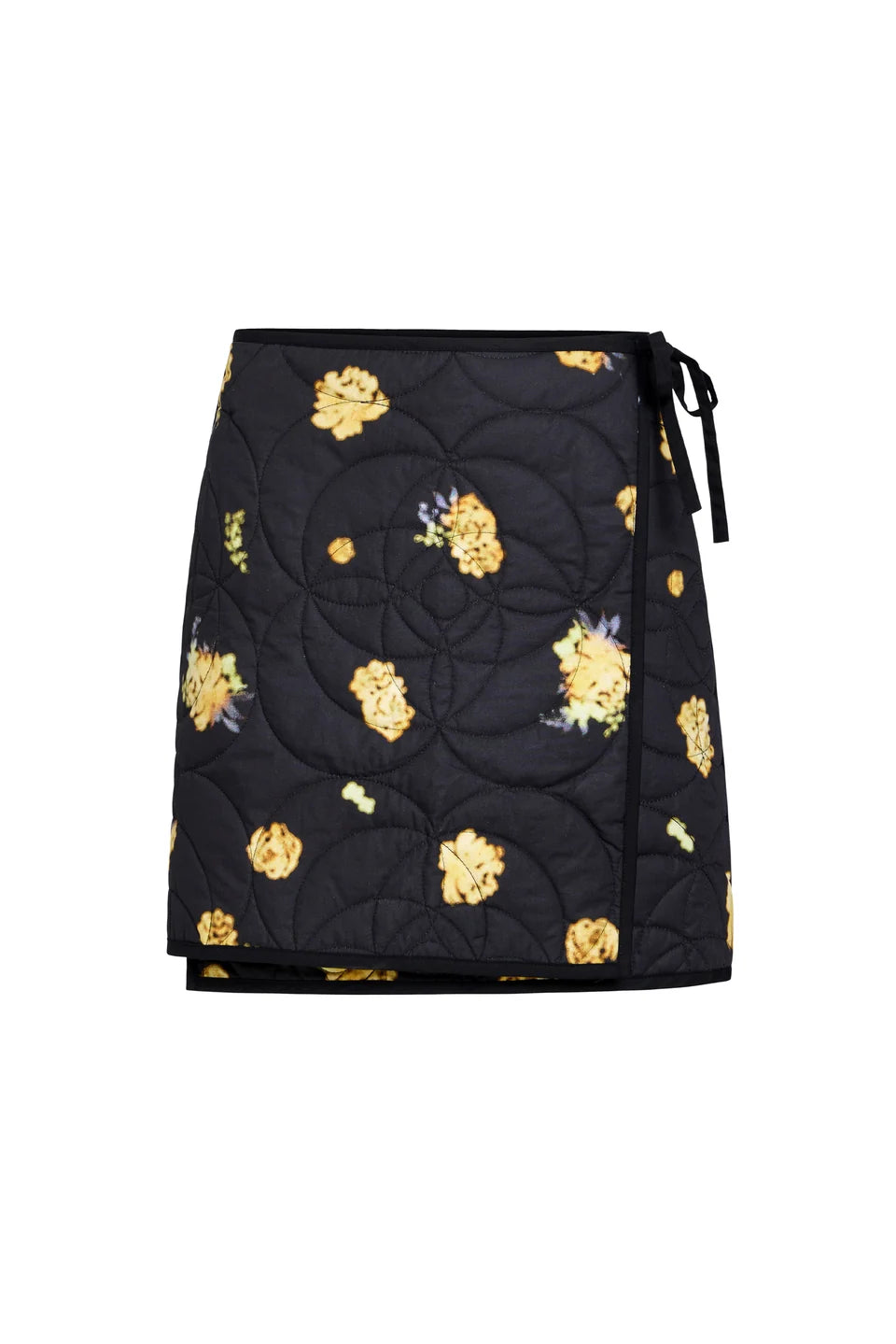 Ma3x2 Black Floral Reversible Wrap Skirt