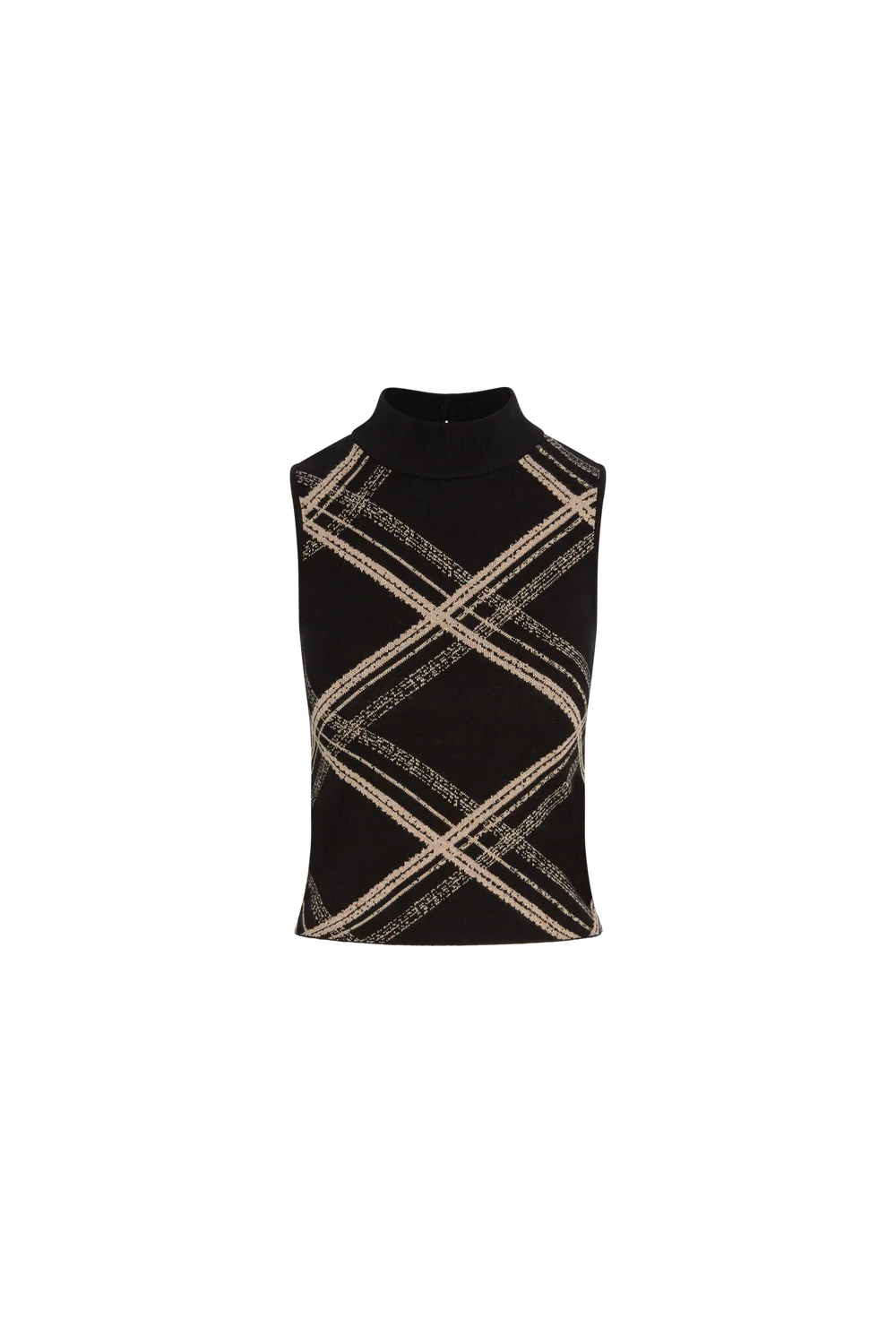 Mi98132 Sleeveless Plaid Top