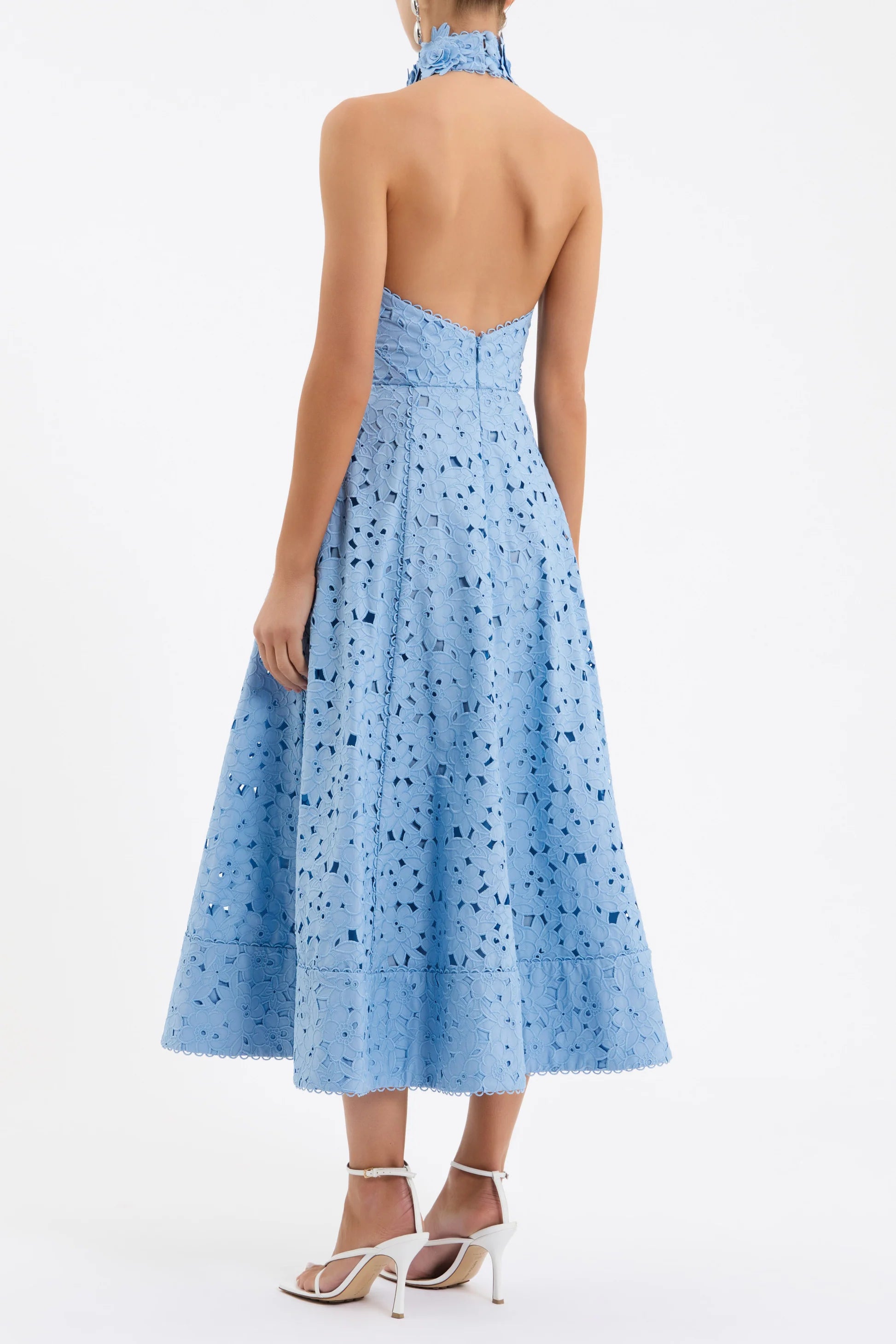 Re1796 Floral Halter Midi Dress