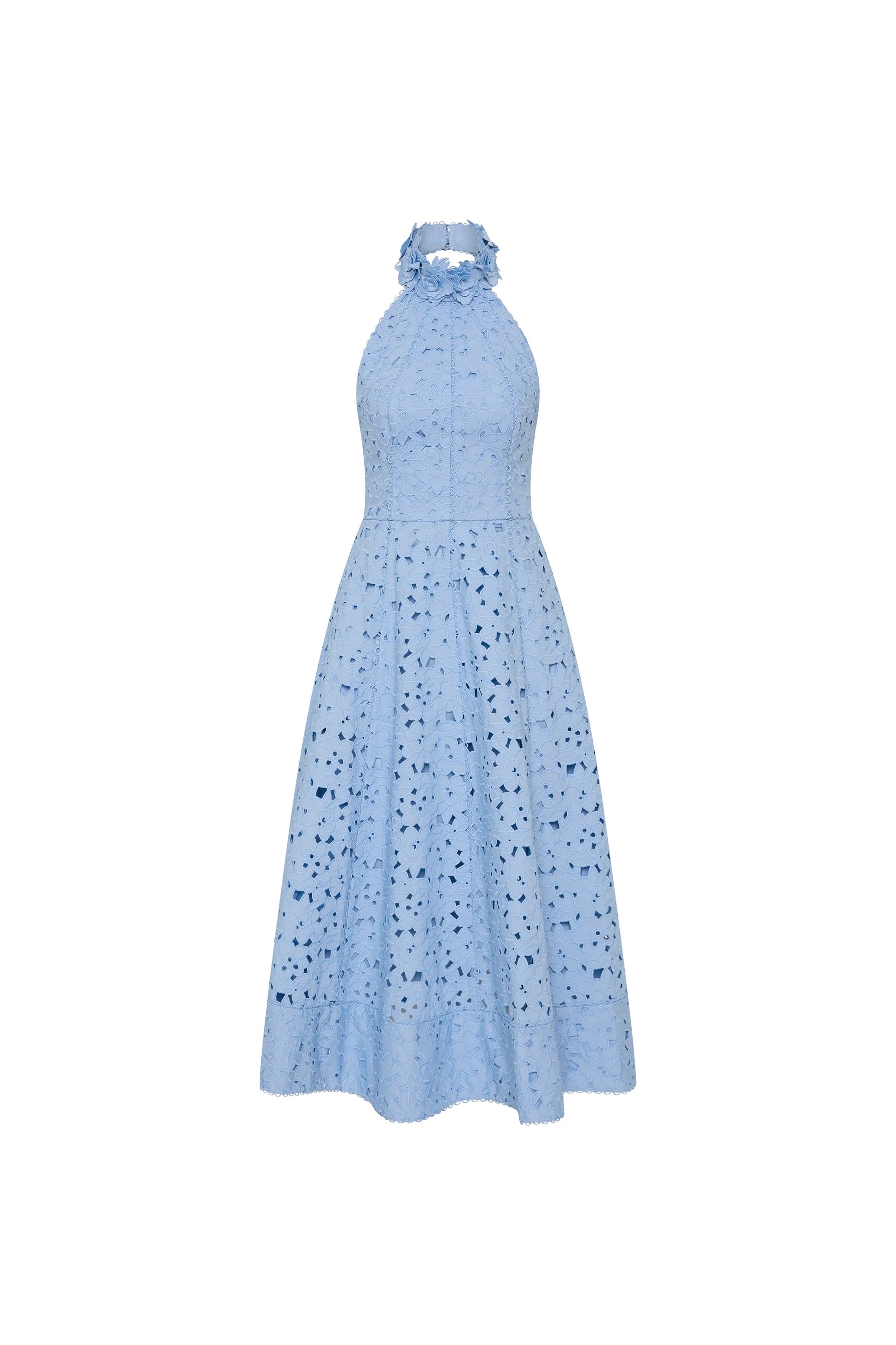 Re1796 Floral Halter Midi Dress