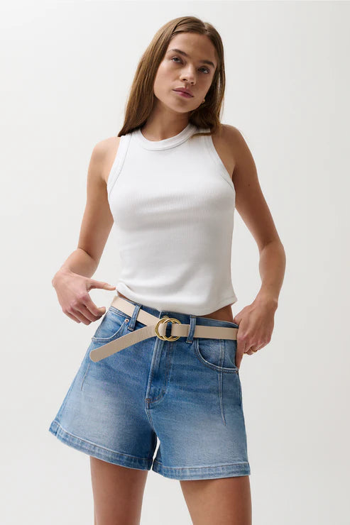 Pi24100 A-Line Denim Shorts