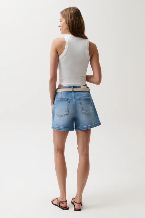 Pi24100 A-Line Denim Shorts
