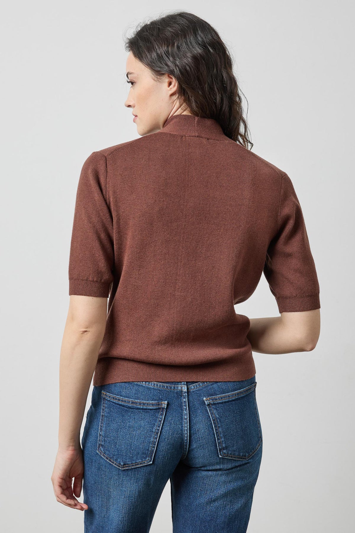 Lipa3496 Vneck Elbow Sweater - Java