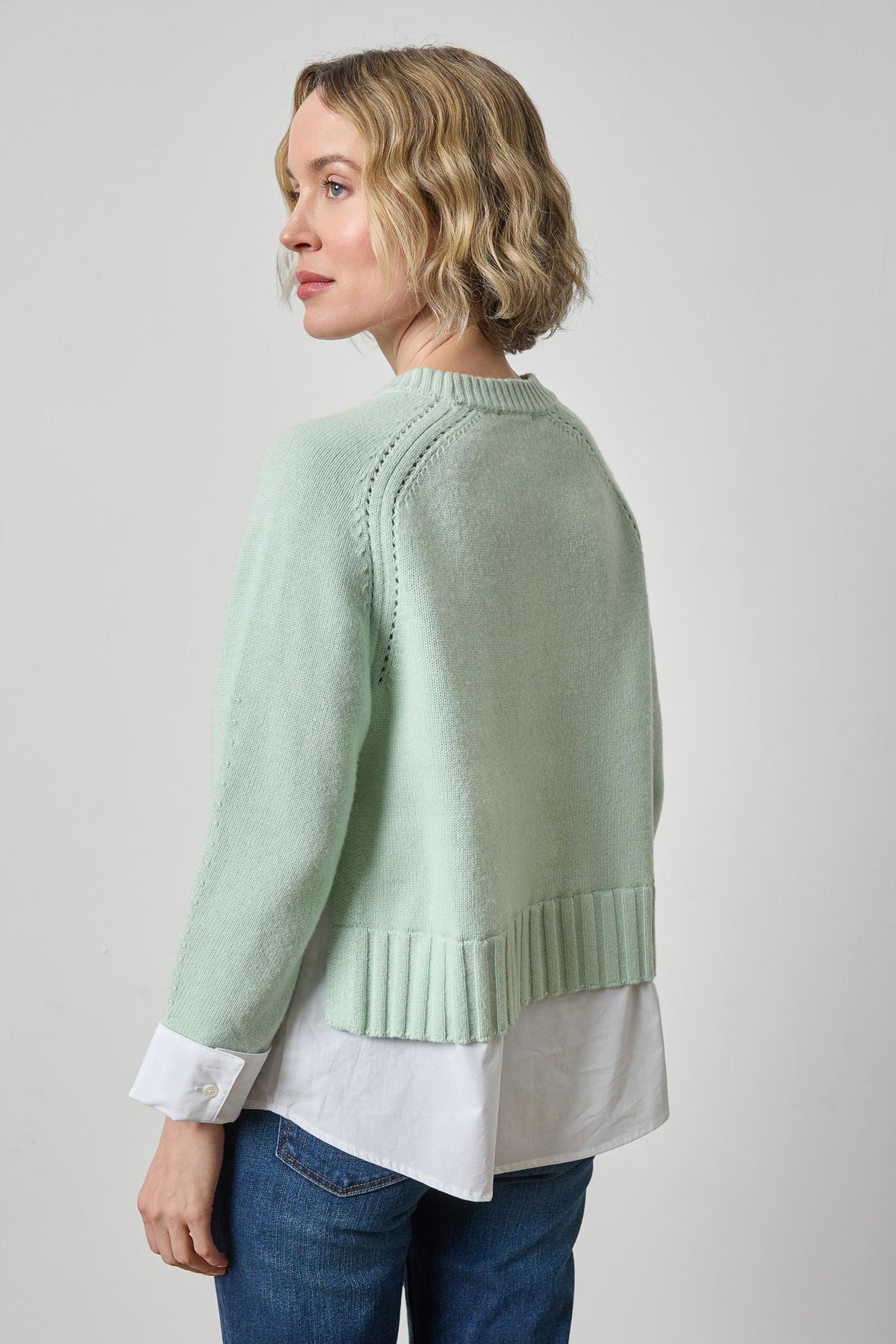 Lipa3596 Mint Layered Sweater