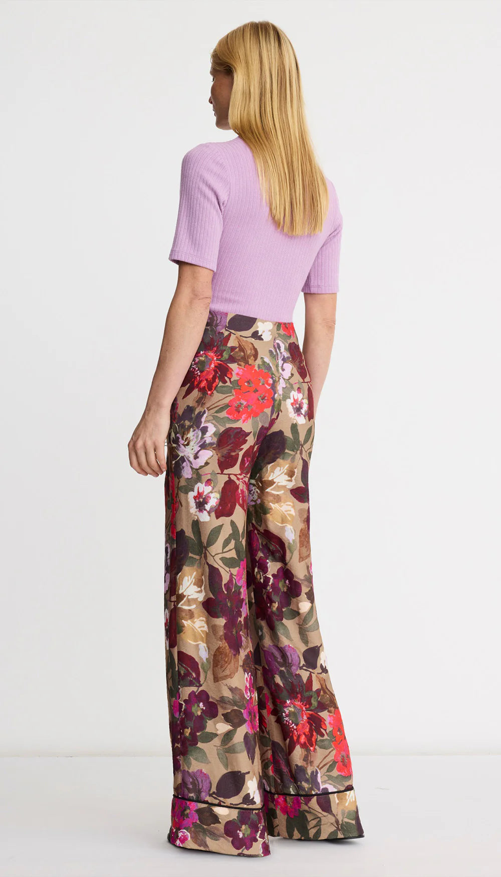 Sm26044 Brown Floral Palazzo Pant