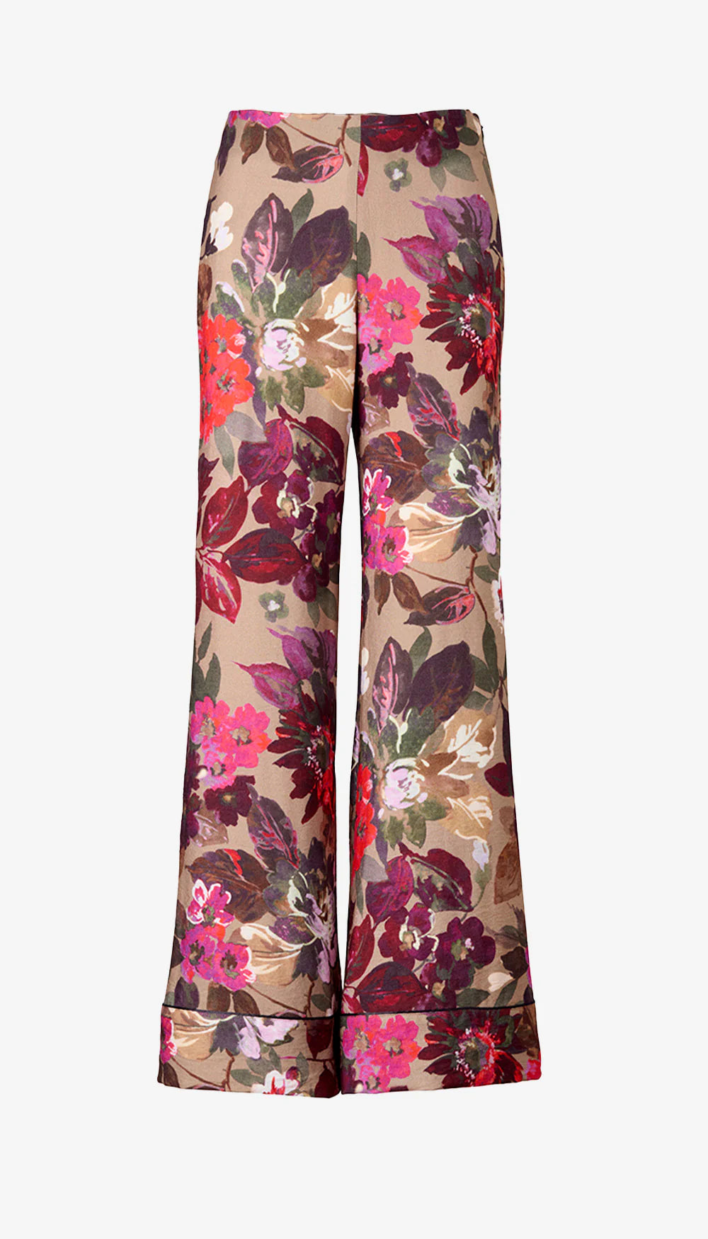 Sm26044 Brown Floral Palazzo Pant