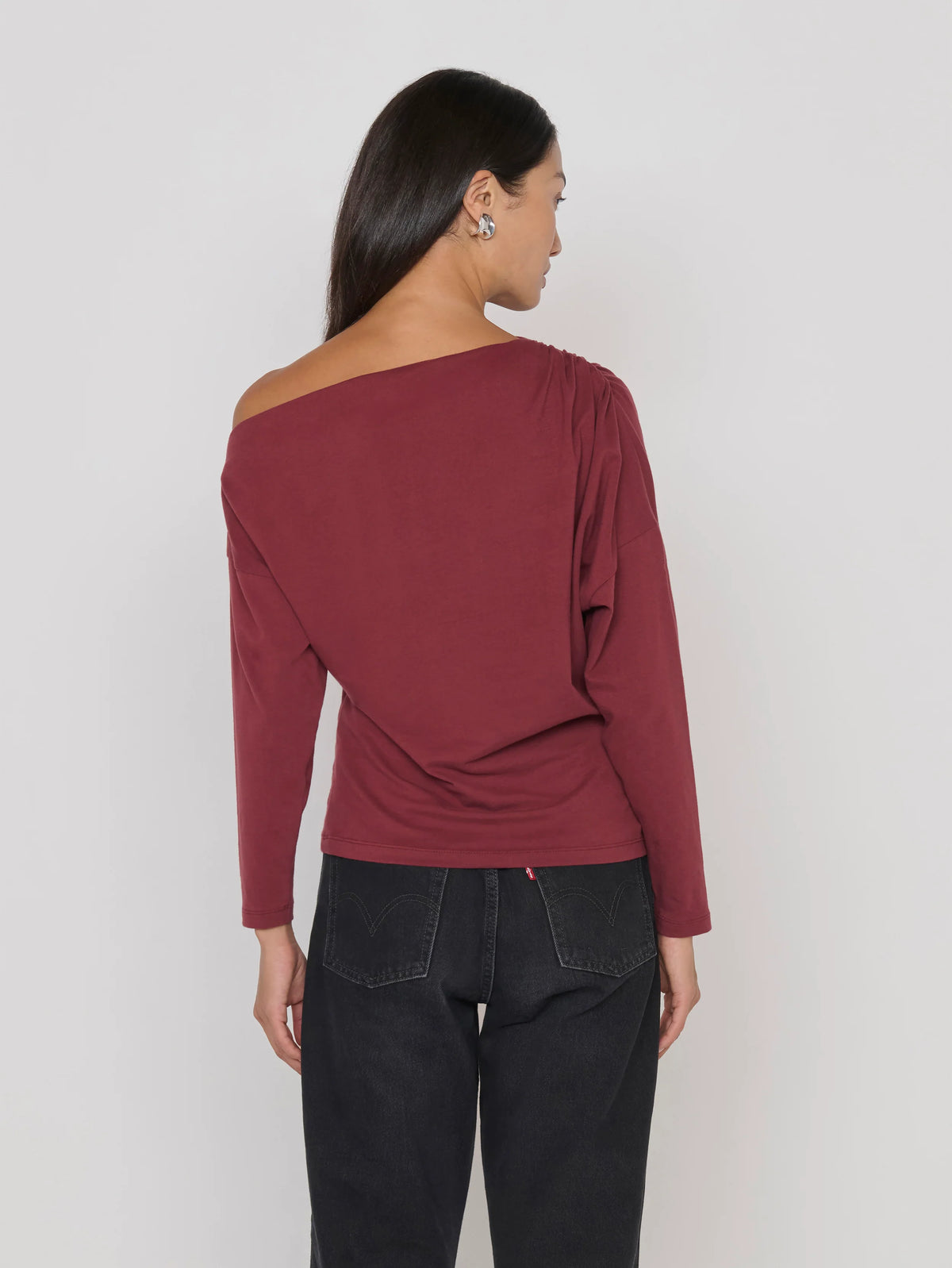 Na11024 Off Shoulder Top - Burgundy