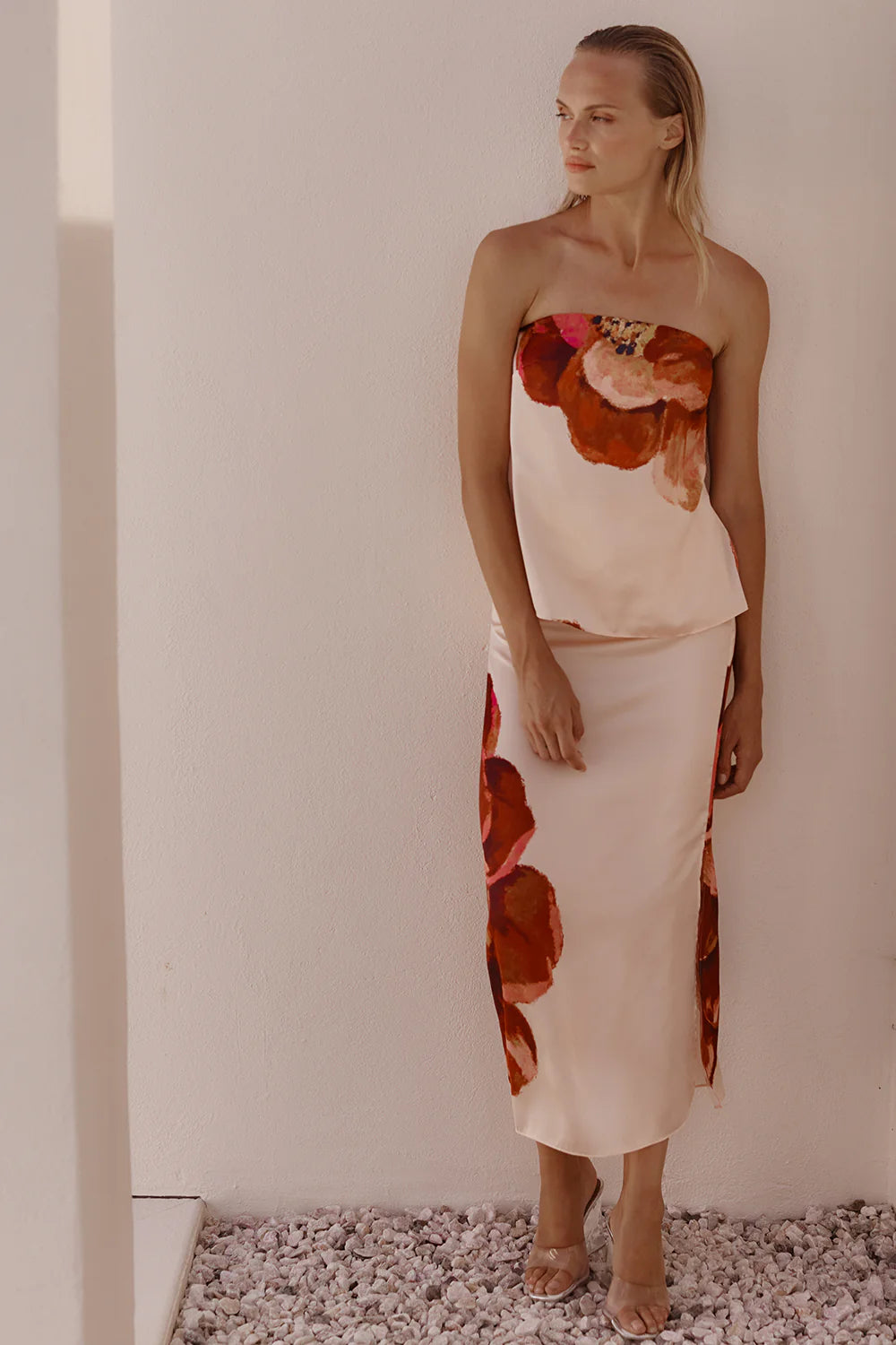 Mi9054 Set - Peony Print Skirt Set