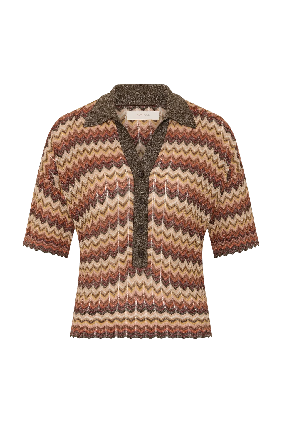 Fa488 Knit Polo Top
