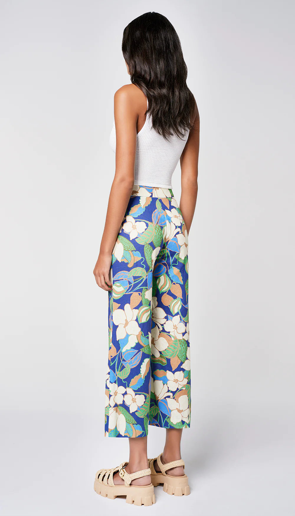 Sm2420 Blue Cabana Cropped Pant