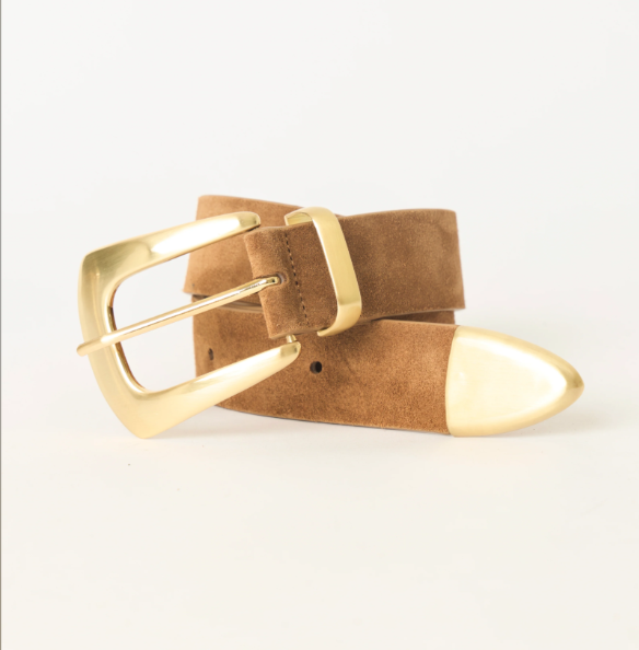 Bebh503 Jordana Suede Belt - Bronze Brushed Brass
