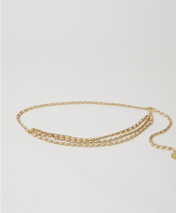 Bebw383 Gissel Mini Chain Belt - Bone