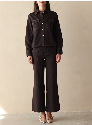 Hec005 Chocolate Flare Trouser