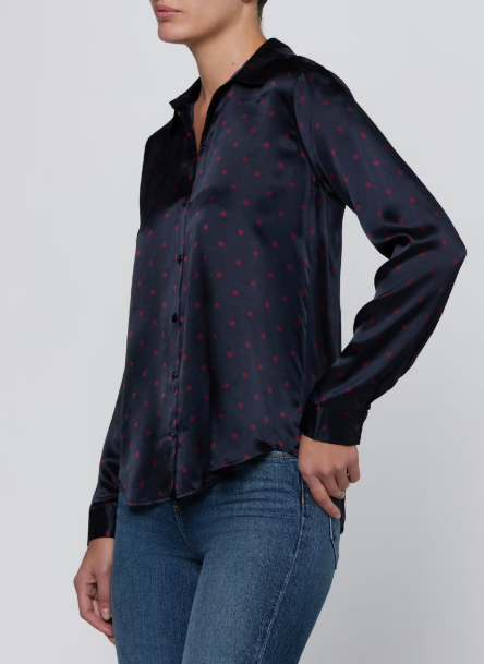 La40223 Polka Dot Silk Blouse